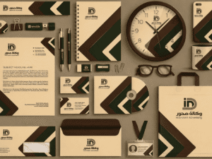 تصميم هوية بصرية متكاملة للشركات تشمل كروت الأعمال والقرطاسية والمطبوعات الاحترافية